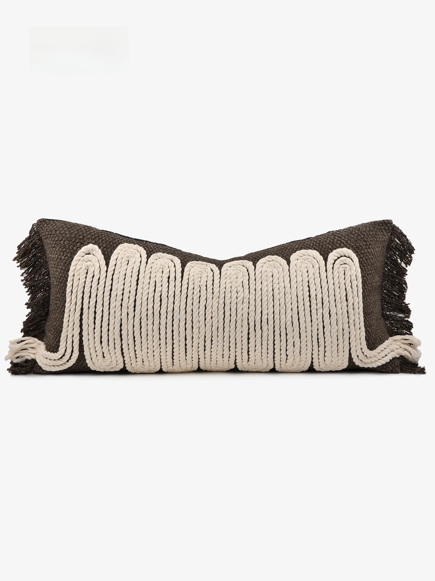 

Ele Cotton Linen Sofa Pillow Covers Long Tassel Cuion Covers Luxury Sample Room Living Room Decorative Tow Pillow