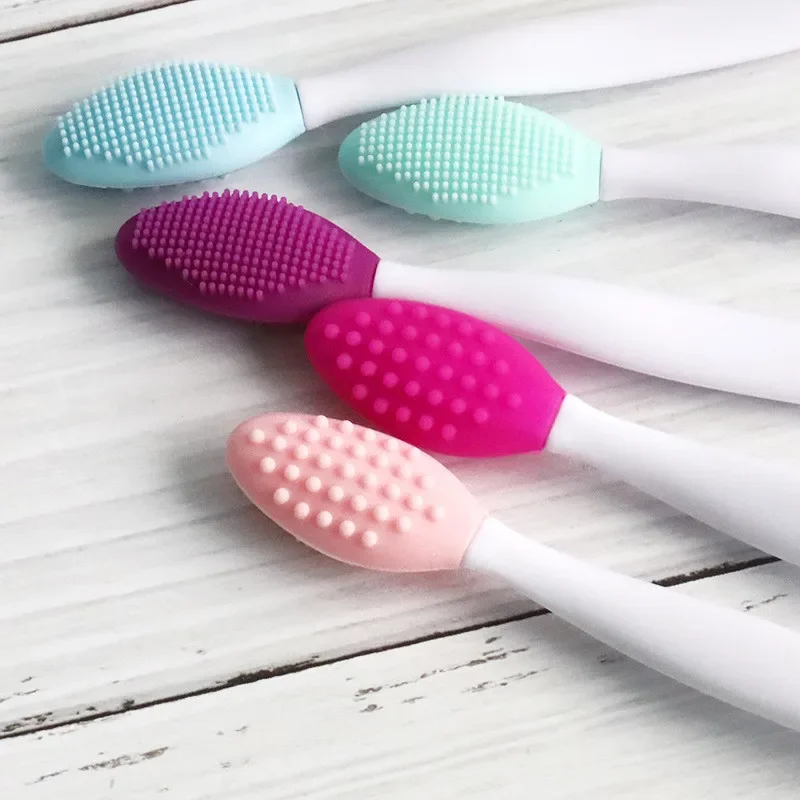 6 Colors Silicone Multifunction Wash Face Exfoliating Blackhead Cleansing Brush Lip Brush Clean Pores Professional Beauty Tools