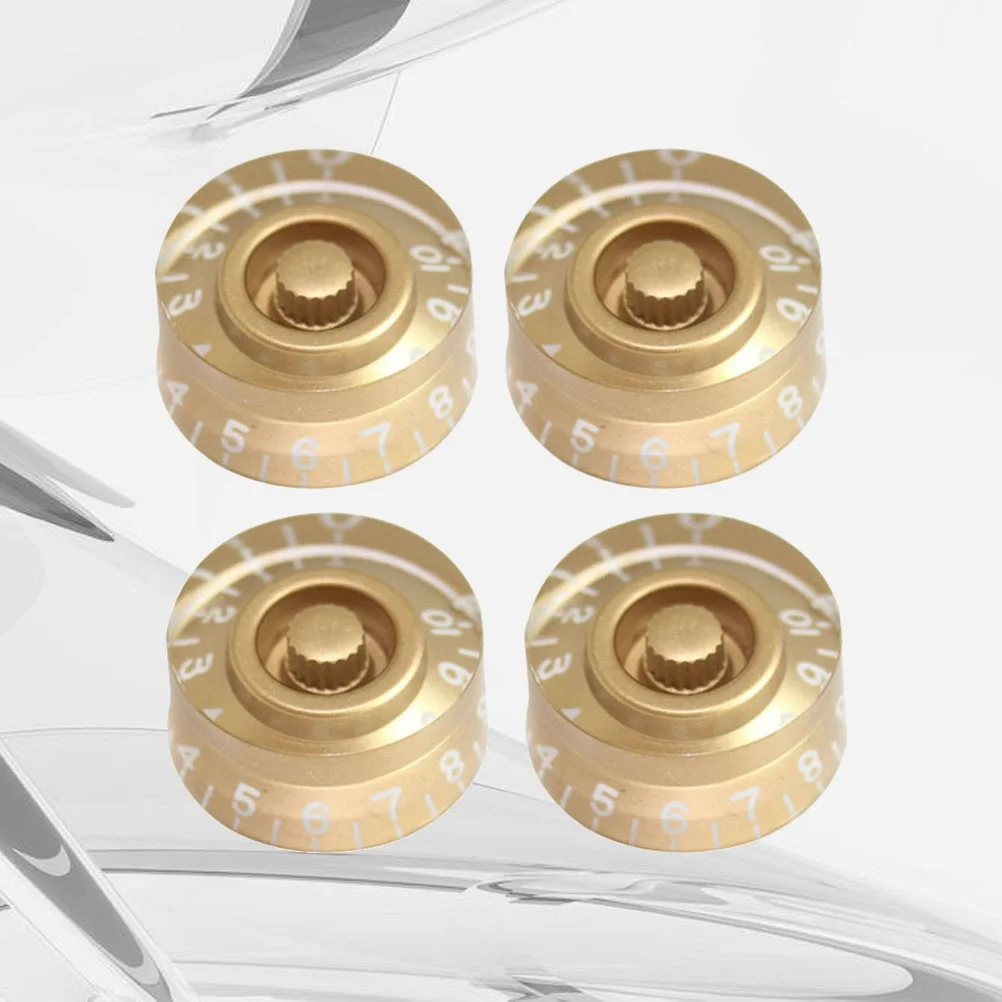 

4Pcs Gold Guitar Volume Tone Control Knobs Rotary Style Replacement Parts Premium Plastic for Electric Guitar