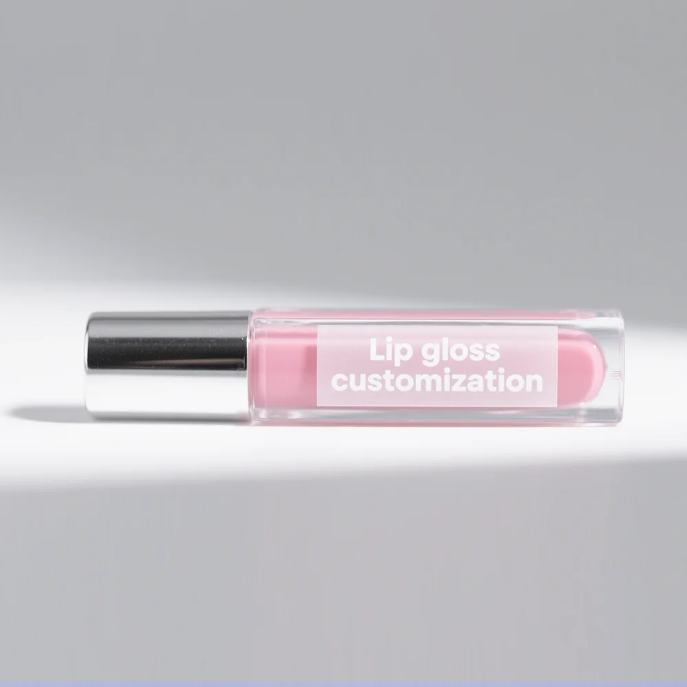 50pcs 45x15mm Custom Lipgloss Sticker Labels Transparent Personalized Size Markers for Beauty Products Clear Brand