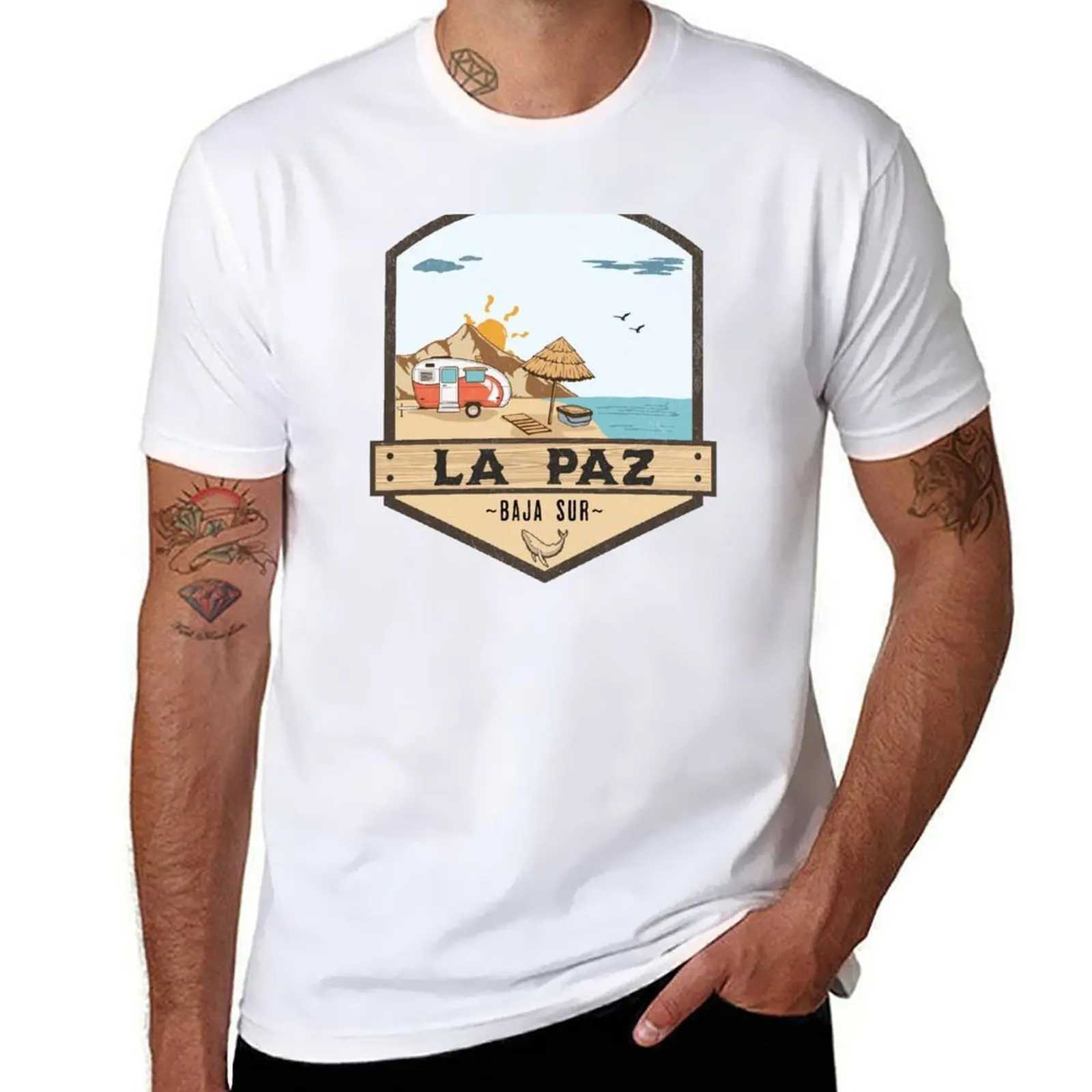 

La Paz Mexico RV Travel Sticker and Apparel T-Shirt t shirts cotton 100% t shirt man plain T-Shirt