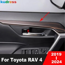Car Inside Inner Door Armrest Panel Cover Trim For Toyota RAV4 RAV 4 2019 2020 2021 2022 2023 2024 Carbon Interior Accessories
