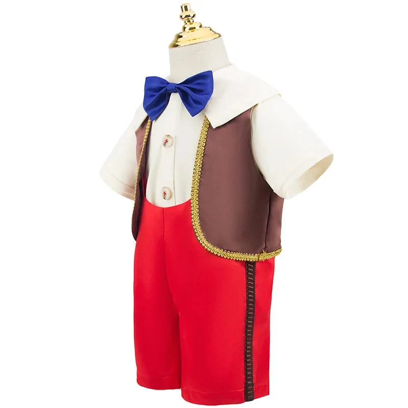 ☆ YunCos - Trajes de Cosplay de Pinocho para Bebés, Conjuntos de Camisa, Pantalones y Chaleco con Sombrero, de 1 a 6 Años, Disfraces de Personajes de Anime para Halloween ☆