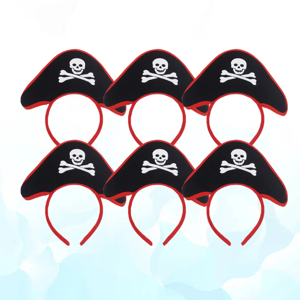 

6 PCS Head Band Skull Pattern on Headband Halloween Headpiece Make up Black Child