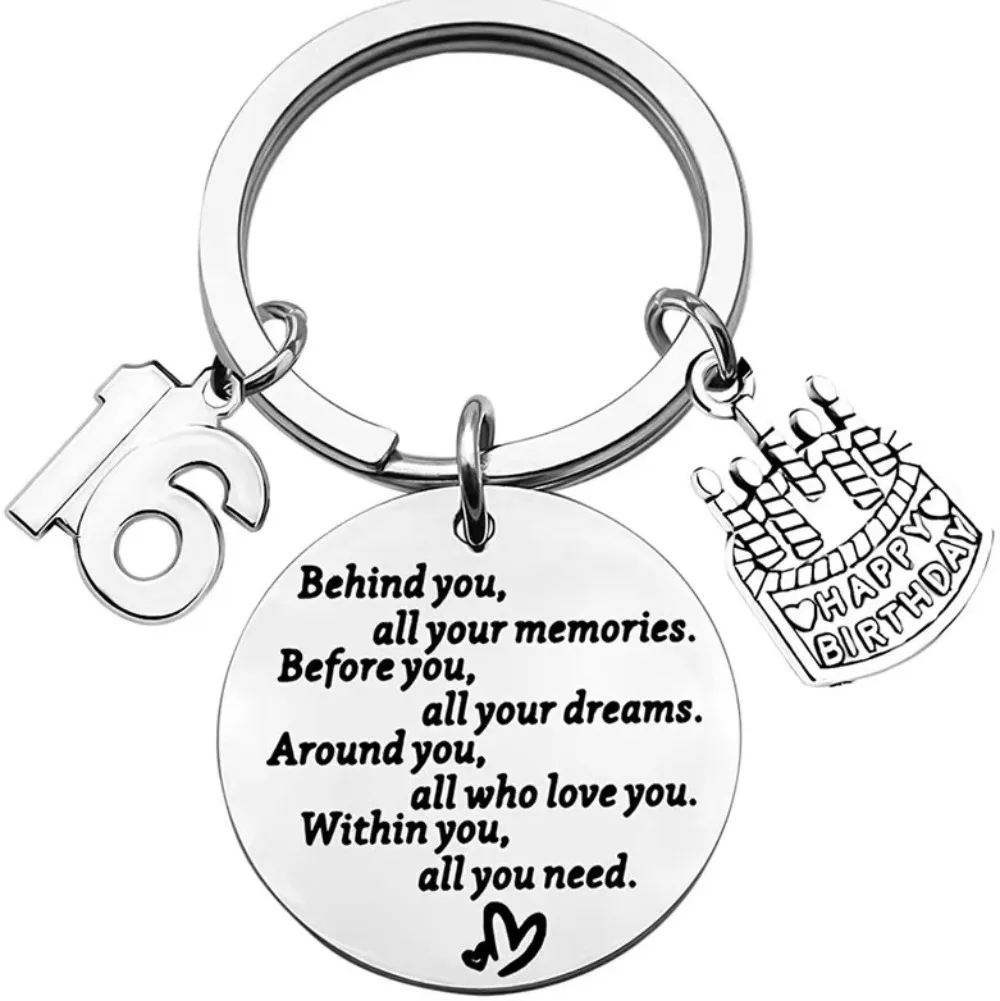 Behind You All Your Memories Stainless Steel Present KeyChain 16 18 30 40 50 Age Birthday Gifts Keychain Inspirational Jewelry