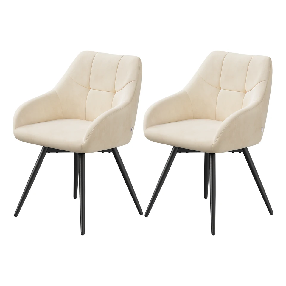 Swivel Velvet Dining Chairs Set Ergonomic Support