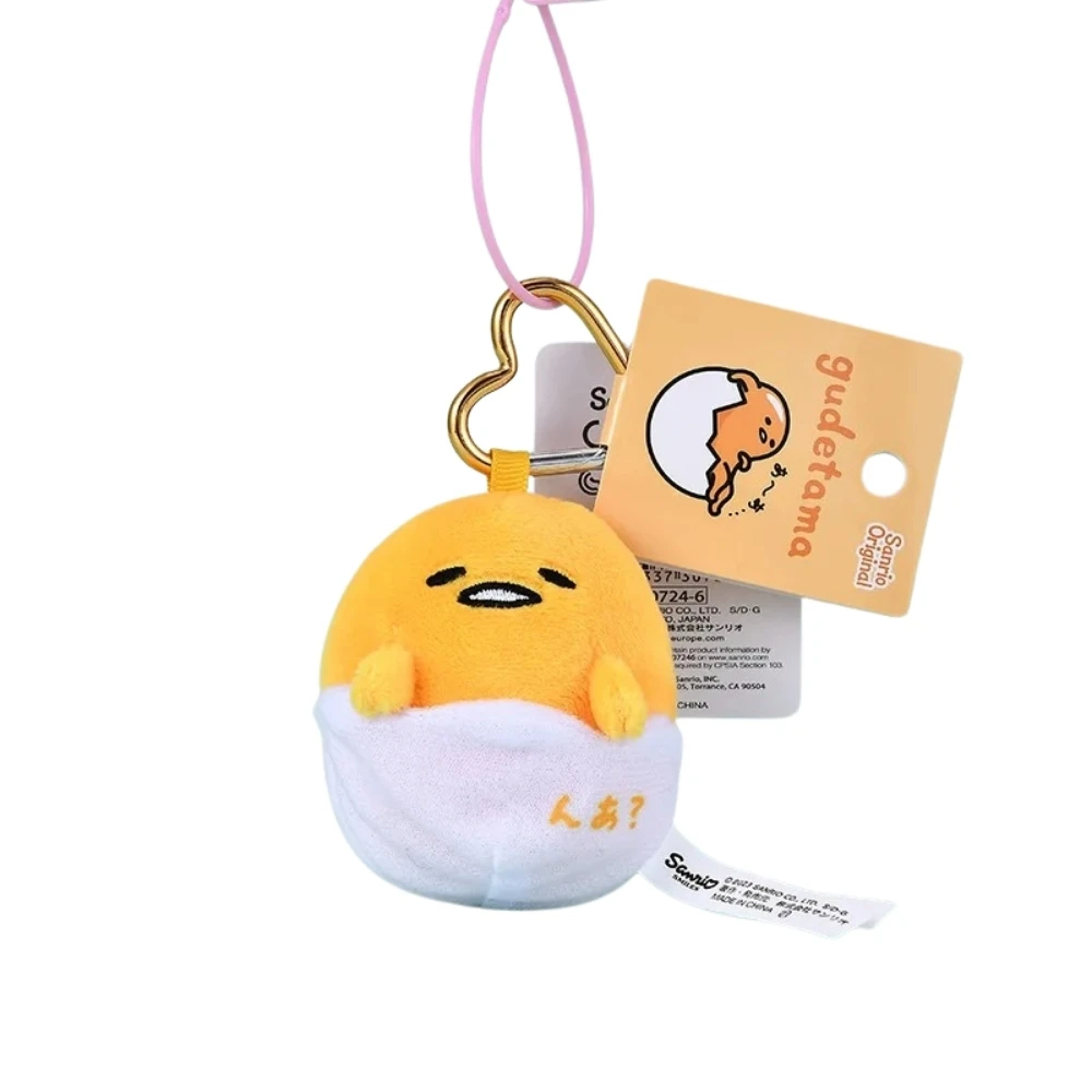 Kawaii Sanrios Gudetama Sam Gudetama Ahiru no Pekkle llavero de muñeco de peluche Hangyodon llavero My Melody colgante de mochila de peluche