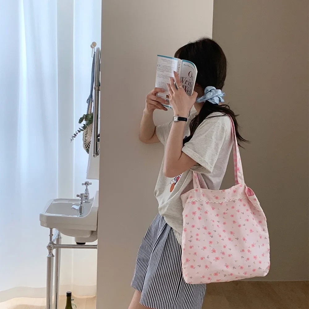 

2024 Large Capacity Canvas Bag Casual Trendy Underarm Bag Canvas Double-sided Handbag Daily Life