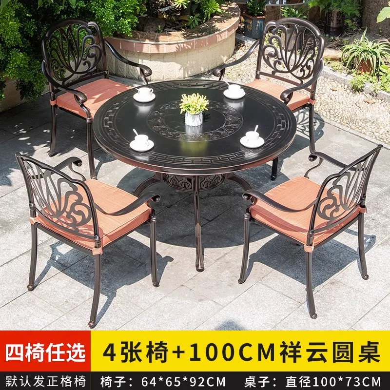 

Outdoor tables and chairs Outdoor villa Courtyard Open-air balcony Cast aluminum European leisure