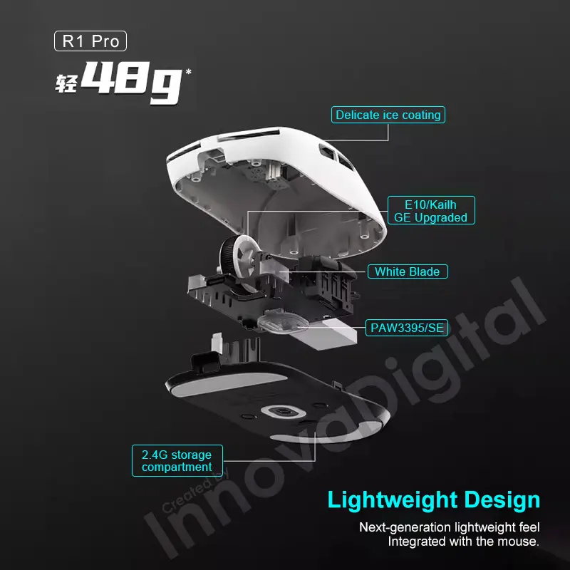 ATK VXE Dragonfly R1 Pro MAX Wireless Gaming Mouse PAW3395 R1 SE Plus Custom Esports FPS Mouse Rechargeable Lightweight Mice - 2