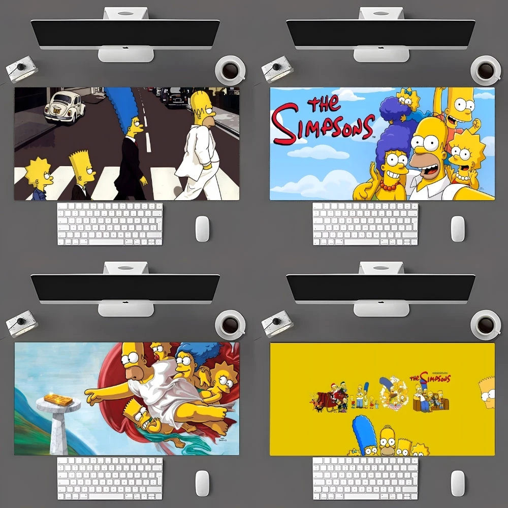 Cartoon T-The S-Simpsons Mouse Pad 700x400 Large Gaming Mouse Pad Designer Gamer Big Mouse Mat Computer Locking Edge MousePad 90