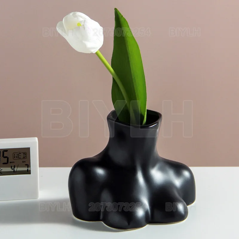 Nordic Style Ceramic Body Vase Home Decor Flower Arrangement Hydroponic Ware Art Body Shaped Flower Planter Handicrafts Ornament