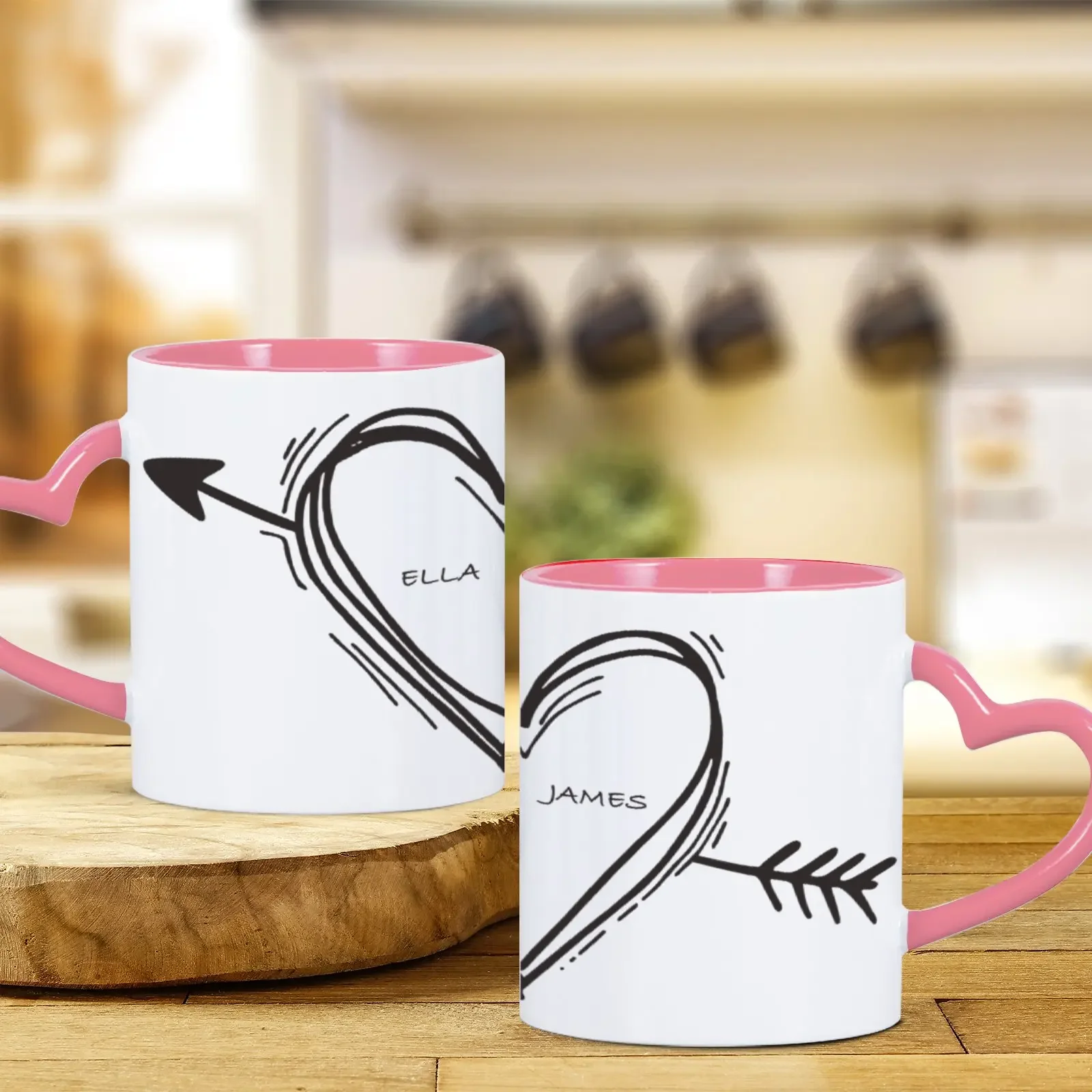 

2pc/Set Personalized Name Couple Coffee Mug for Couples Romantic Coffee Mugs for Girlfriend Wife Husband Valentine's Day present