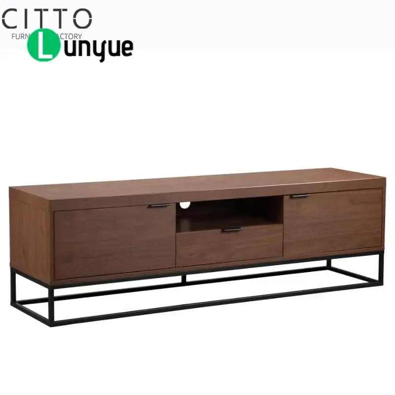 Low Price Melamine TV Stand Rural Style Living Room Furniture Customizable Modern Entertainment Center Cabinet for Home Decor