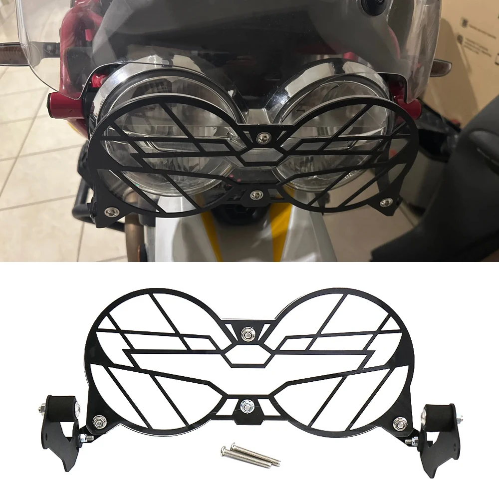 

For Moto Guzzi V85TT V85 TT 2019-2024 Motorcycle Folding Headlight Head Light Guard Protector Grill Double Protection Cover