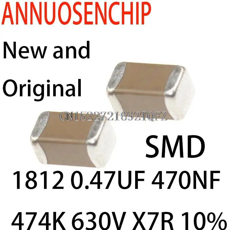 50PCS New and Original   chip SMD Ceramic capacitor 1812 0.47UF 470NF 474K 630V X7R 10%