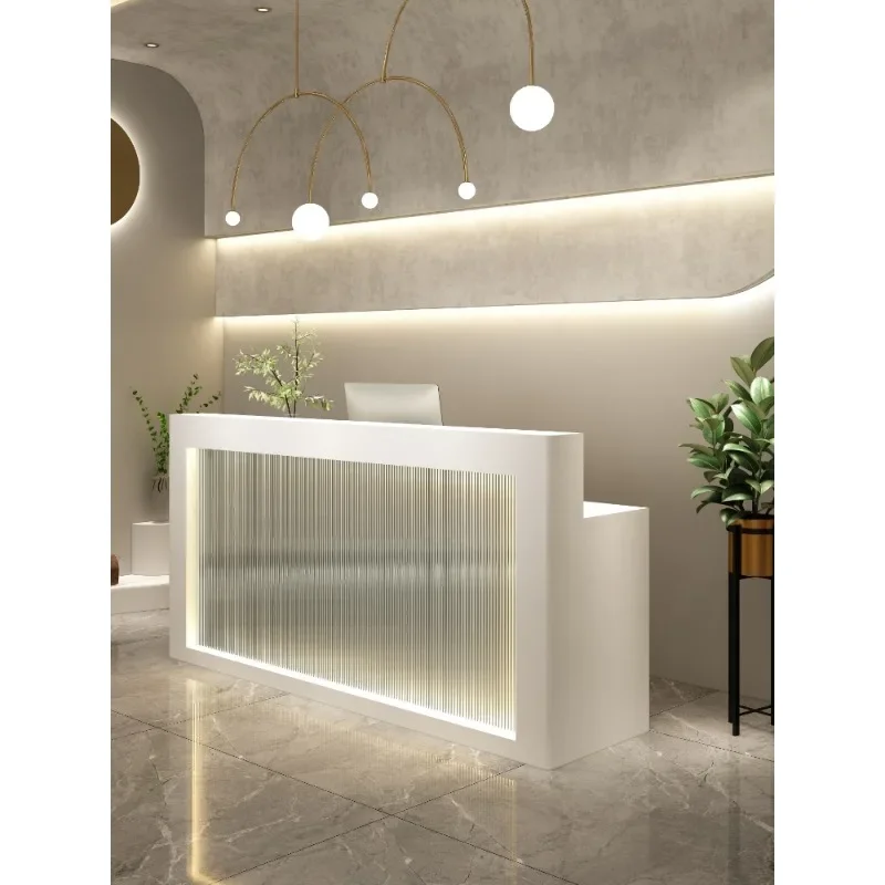 Shop Small Luminous Information Desk Company Welcome Desk Commercial Reception Desk Simple Convenience Store Clothing Store chec