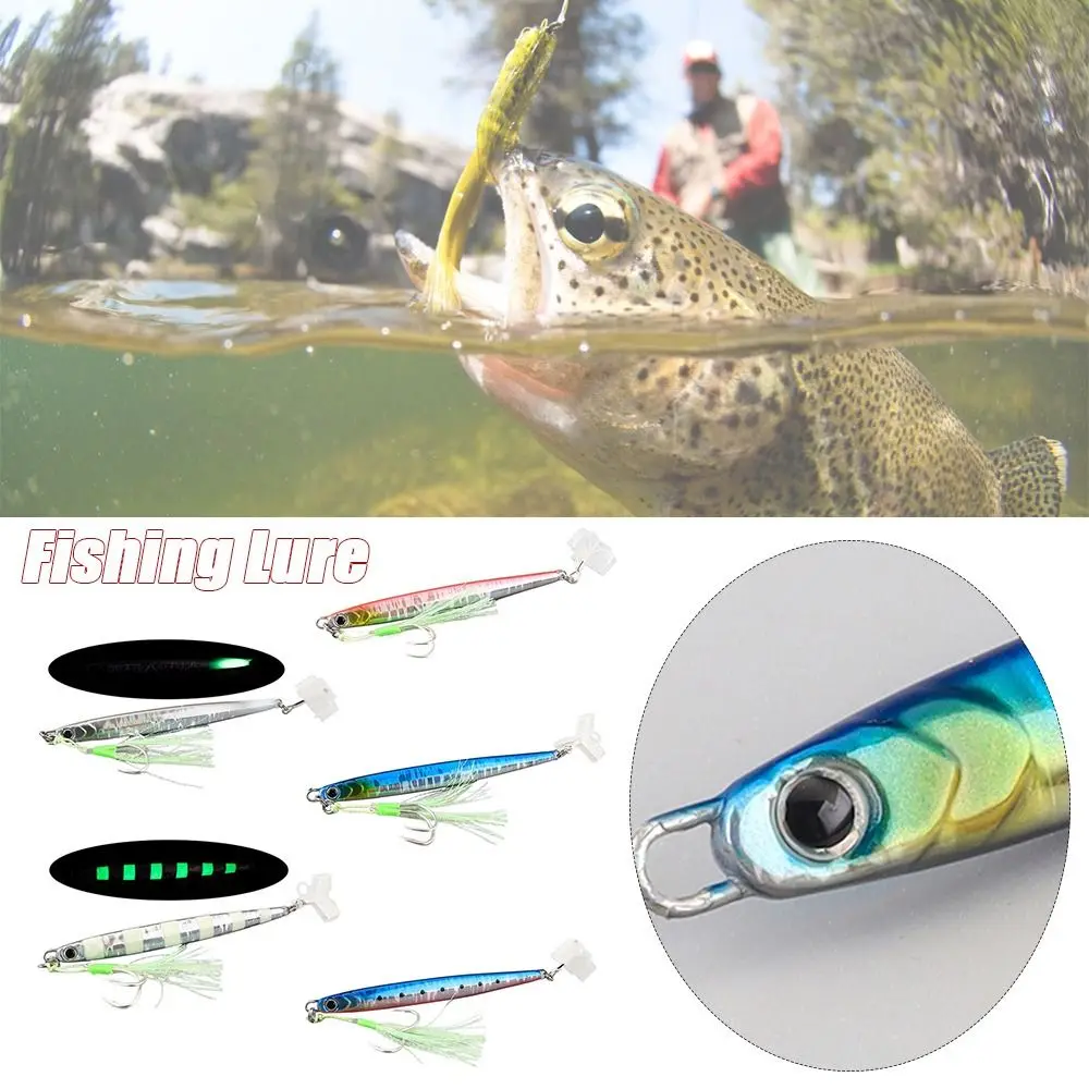 New Iron Fishing Lure 40g 60g 5 Color Metal Jig Lure Electroplated Floating Minnow Baits