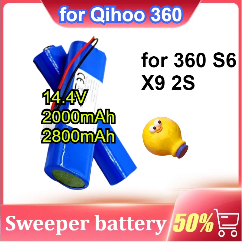 

14.4V 2000mAh/2800mAh for Qihoo 360 S6 X9 2S Robot Vacuum Cleaner Battery Vacuum Cleaner Lithium Battery