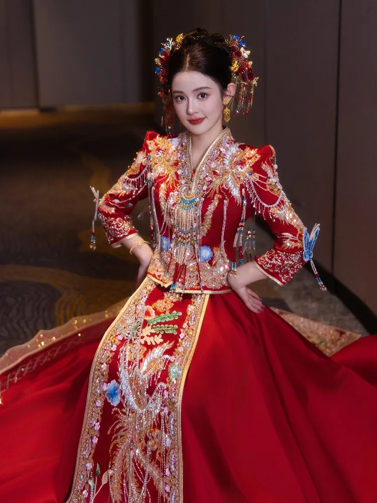 Nuovo abito da sposa in stile cinese per le spose