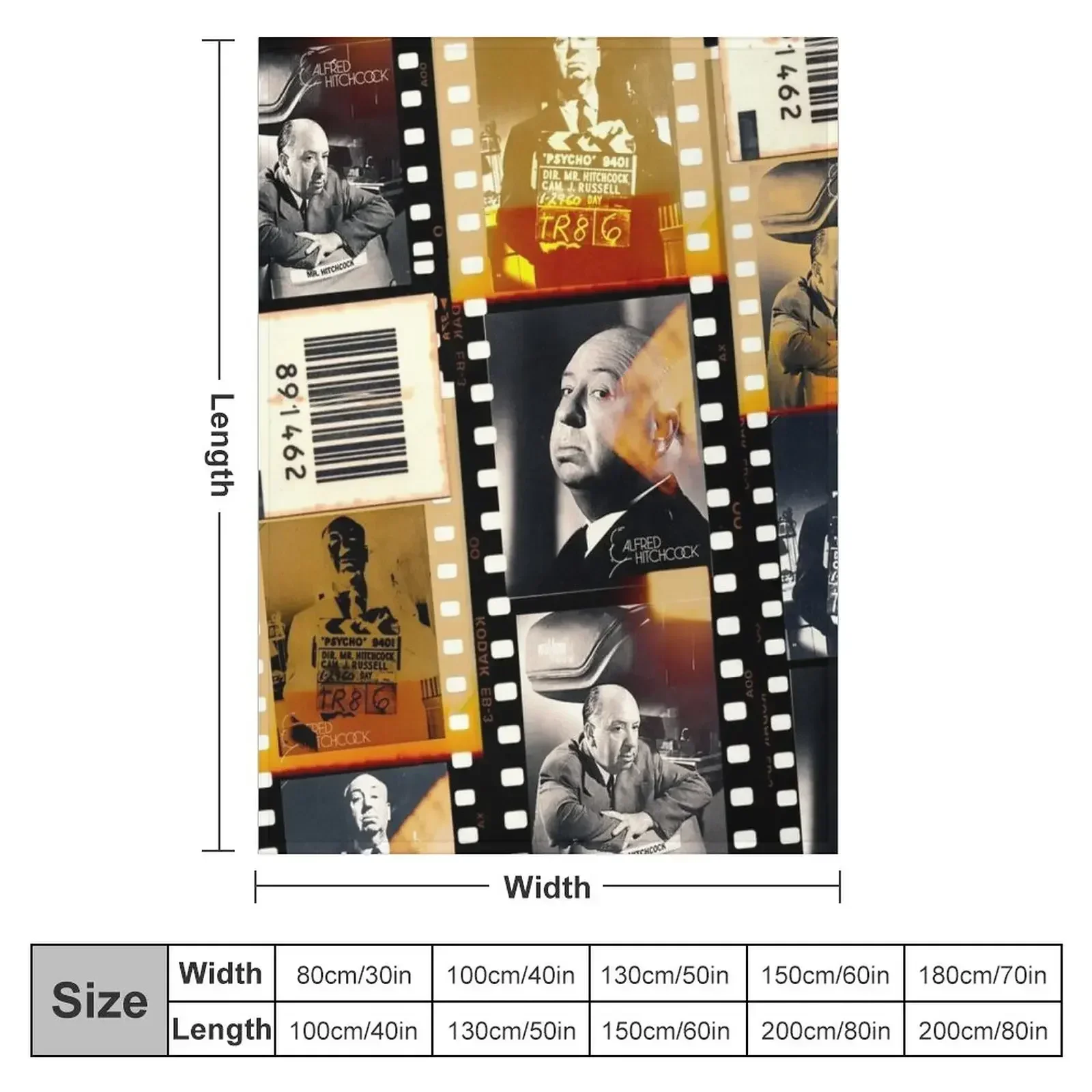 Alfred Hitchcock, filmstrip Throw Blanket Tourist Soft Plush Plaid Blankets