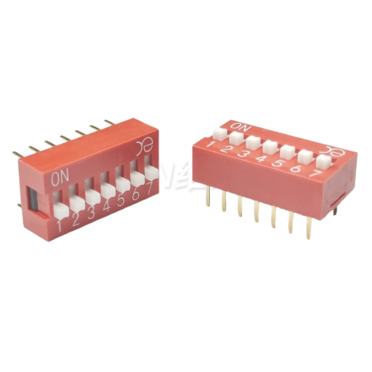 RoHS Red 7 Digit Single Pole Single Throw Flat Dial Raised Plug-in 14pin Pitch 2.54mm Original YE Thumbwheel Toggle DIP Switch