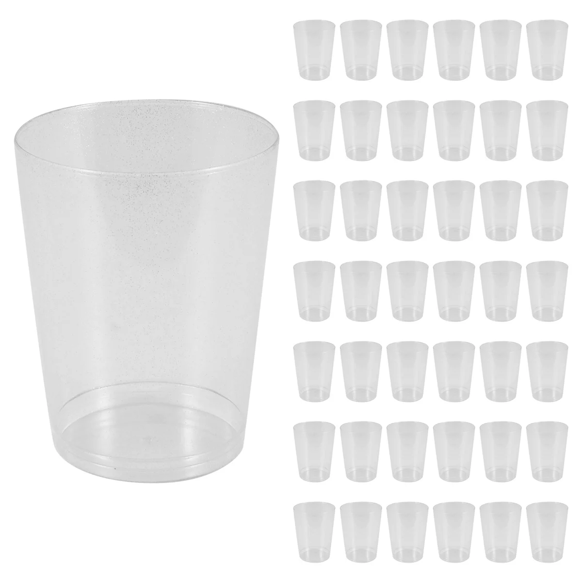 Clear Plastic Cups,Silver Glitter Plastic Tumblers Reusable Drink Cups Party Wine Glasses for Champagne Cocktail Dessert