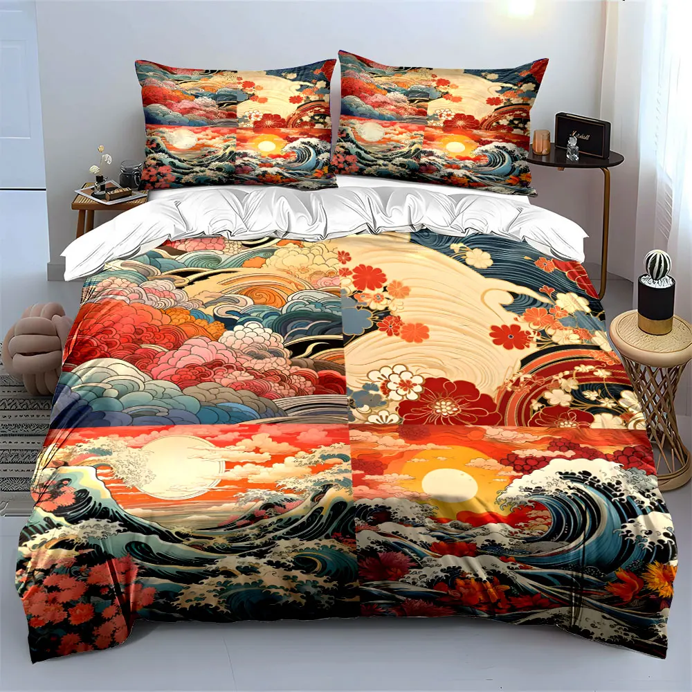 Japanese Style Decorative Set Multiple sizes kid's and adults' bedroom Exquisite 3PC bedding set, gift