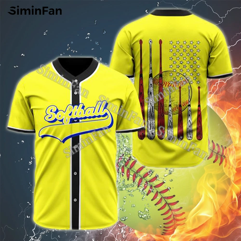 

Custom Name Softball 3D All Over Printed Mens Baseball Tee Jersey Shirts Male Summer Collarless Top Unisex Sporty Tshirt