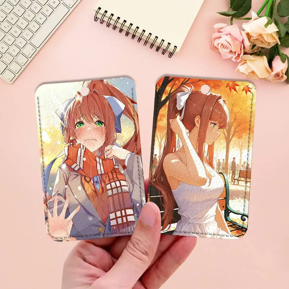 Cute Girl M-Monika Custom Access Card Case Leather Card Holder Transportation Card Case