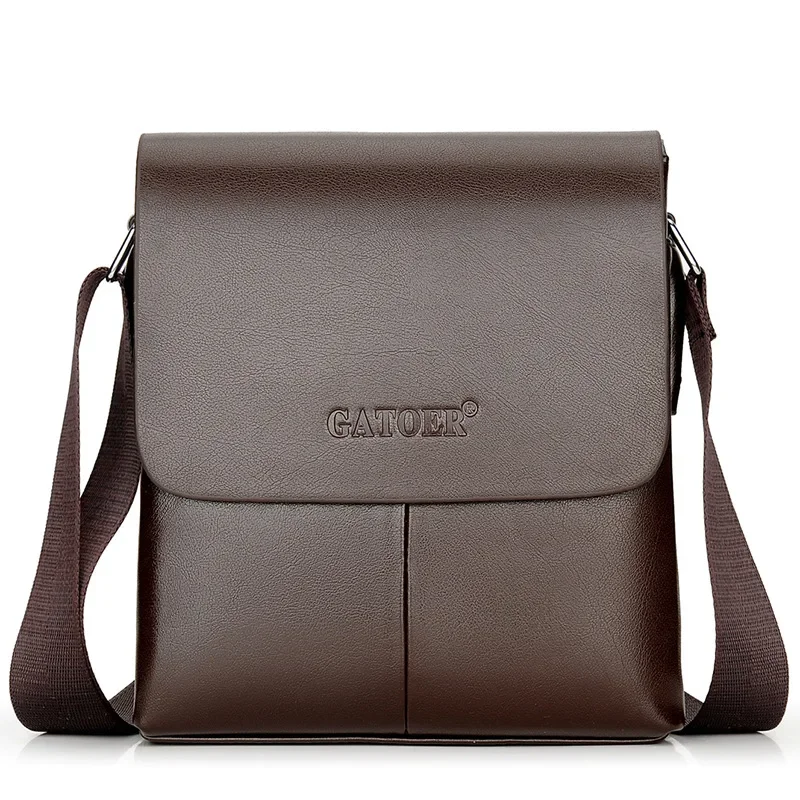 Bolso de hombro de cuero para hombre, bandolera pequeña para el trabajo