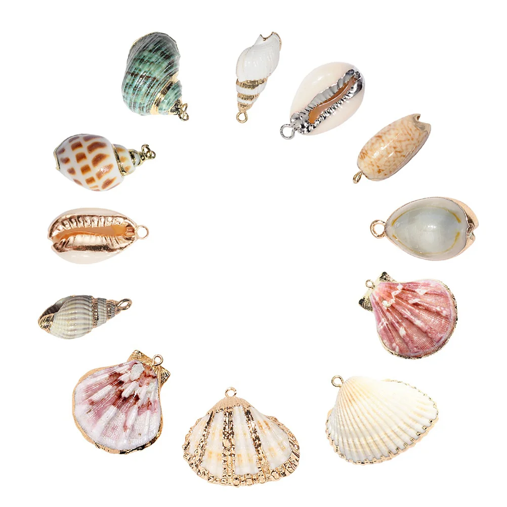 12 قطعة أجزاء مجوهرات من الصدف قذائف طبيعية لصياغة عقد دي اي واي أقراط صنع لوازم قذائف الزخرفية الملحقات #3