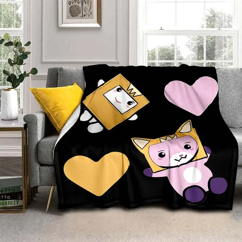 L-Lankybox Anime Cartoon Throws Blanket Picnic Super Soft kawaii Blanket for Travel Bedding Couch Sofa Bed Blanket Birthday Gift