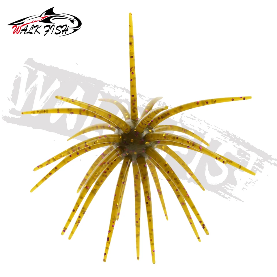 WALK FISH 3 Stück 110mm 9g Seeigel-Angelköder TPE Weichköder Silikonköder für Brassen, Seebarsch, Forelle, Mandarinfisch, Tilapia, Süßwasser – Detail 27