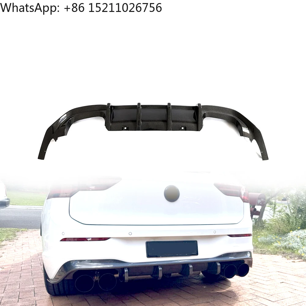 Carbon Fiber Rear Diffuser Lip Universal for VW Golf MK8 R 2021-2023