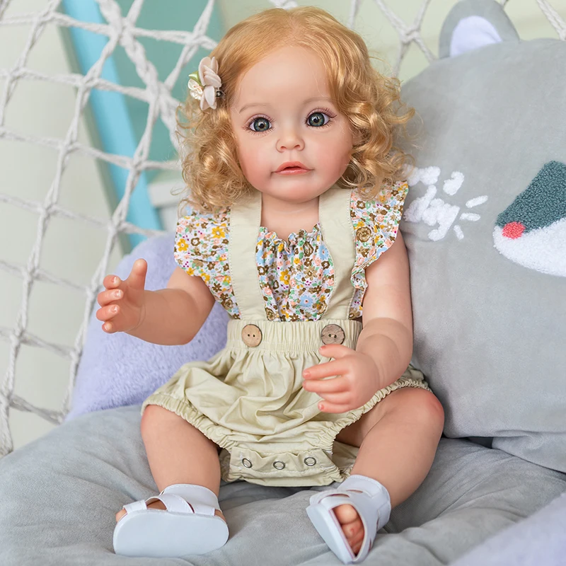 55CM Full Body Silicone Baby Doll Reborn Sue-Sue Princess Girl Hand Paiting 3D Skin with Visible Veins Boneca Bebe Reborn Dolls