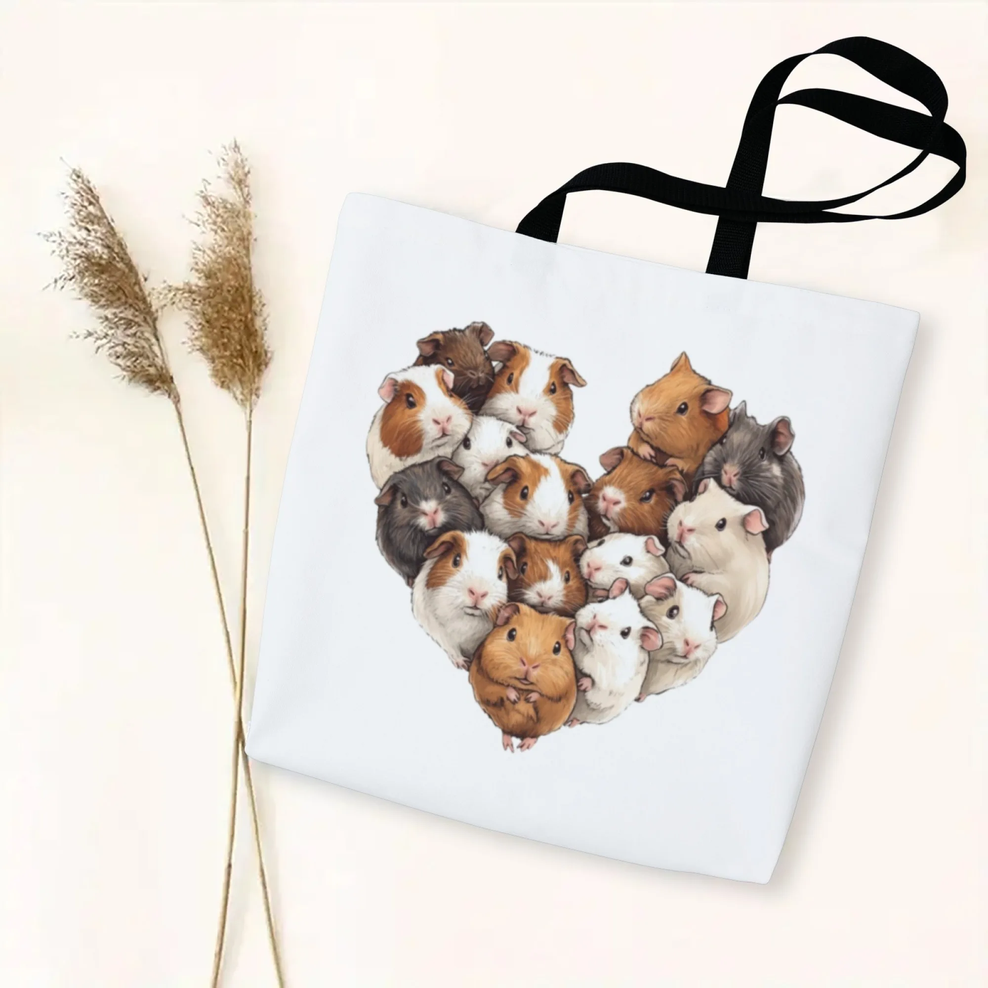 

Холщовая большая сумка с милой крысой, реалистичная иллюстрация мыши, прочная, идеально подходит для повседневного использования, повседневная большая сумка, игривый дизайн