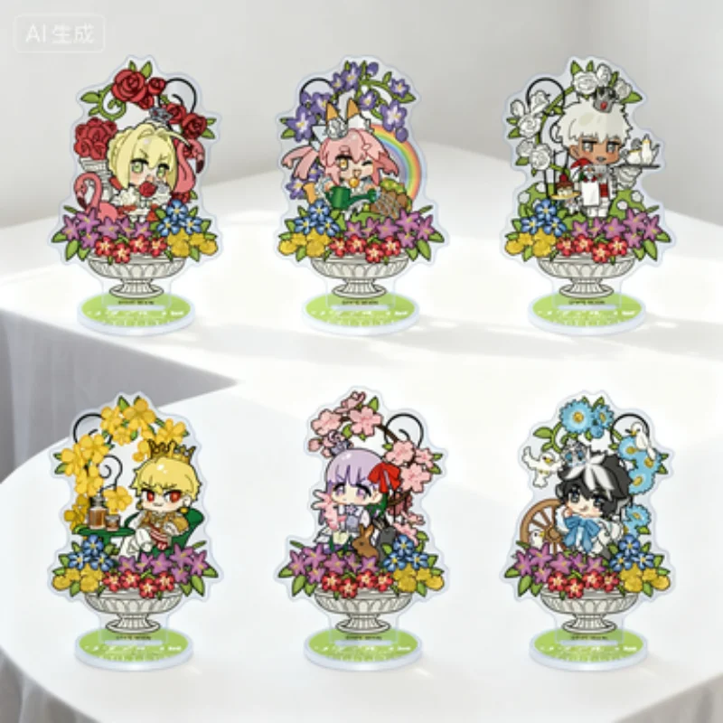 

10cm Anime Fate Series Cosplay Ornaments Sakura Matou Illyasviel von Einzbern cute Acrylic Stand Model Plate flowerparade