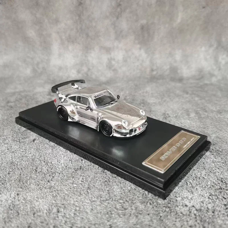 Star Model 1:64 Model Car RWB993 GT Wing Alloy Die-cast Vehicle- Chrome Silver