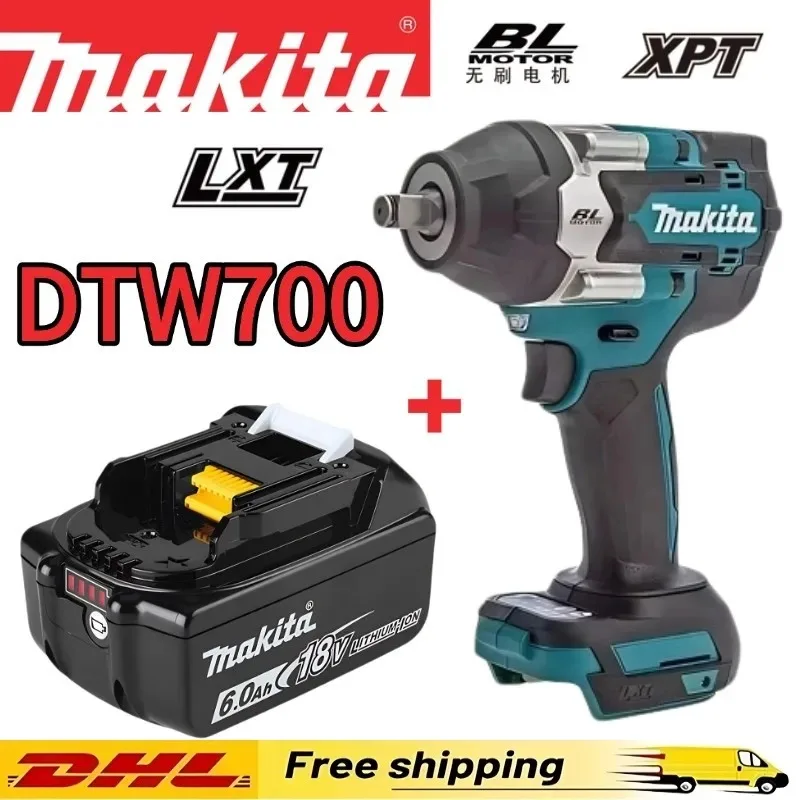 

Original Makita DTW700 18V Brushless Impact Wrench Bare Unit 1/2" Square Drive Cordless Lithium Ion Tool Repair, BL1860 Battery