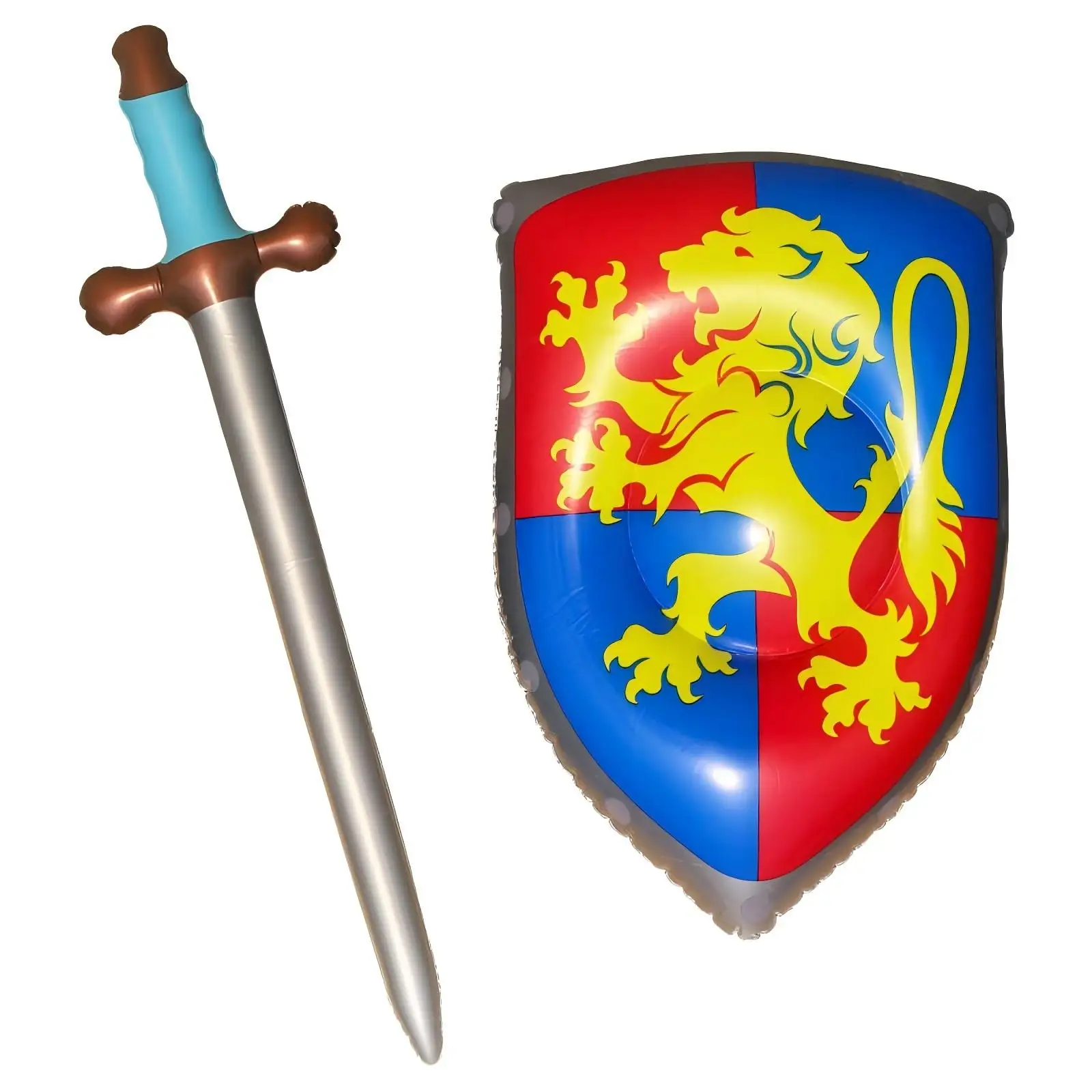 Aufblasbares Schwert- und Schild-Ritter-Partygeschenke-Set, aufblasbarer mittelalterlicher Schwertschild für Prinzen, Partygeschenke, Dekorationen – Detail 1