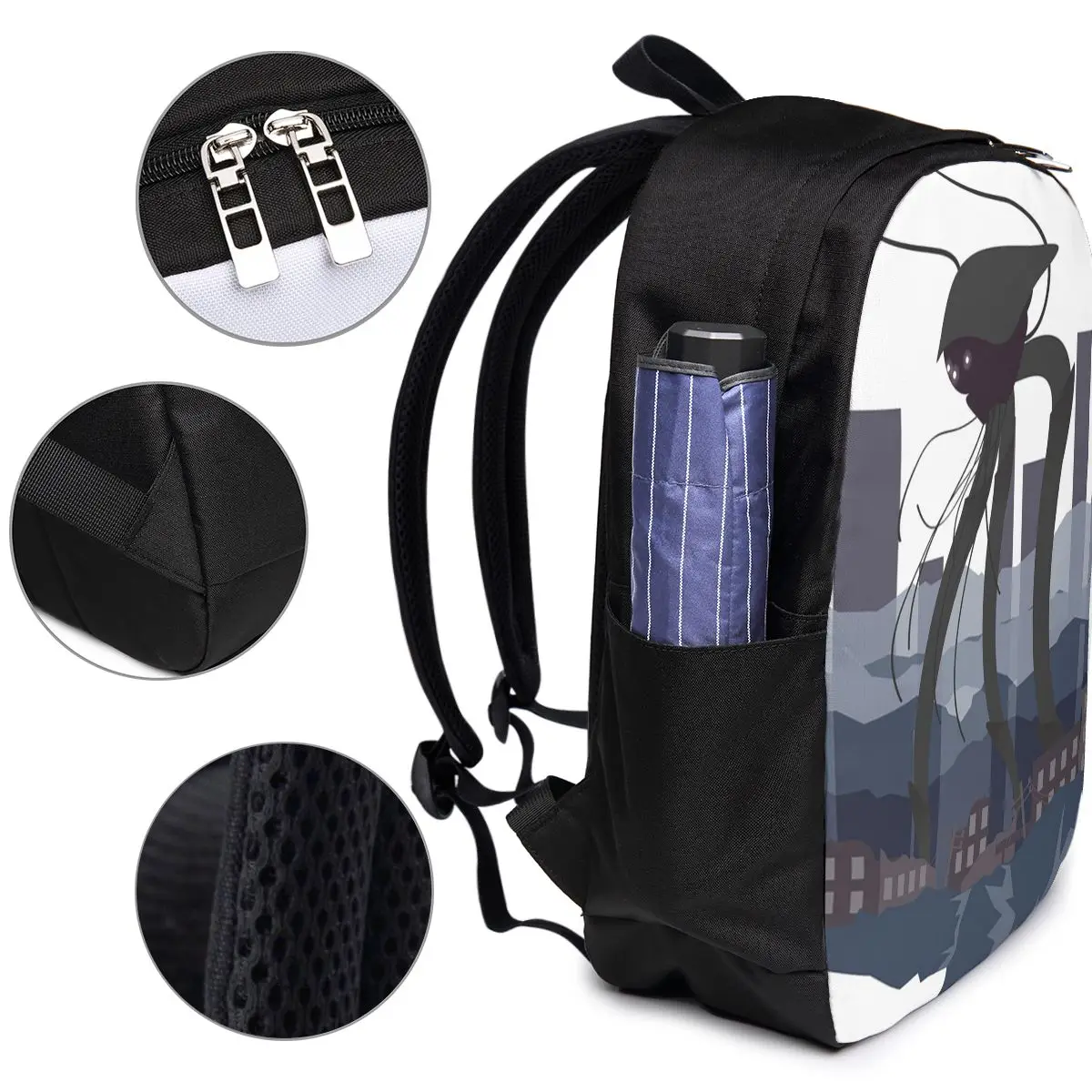 War Of The Worlds Martian Tripod Backpack Travel Notebook Bag Computer College Student School Bag Laptop Shoulder Bags view 4