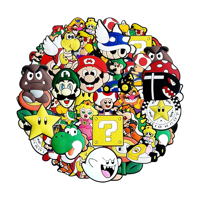 9-100 قطعة الكرتون سوبر ماريو سباك الأحذية السحر الخيال البلاستيكية الديكور مزيج عالية الجودة انفصال مقاوم للماء لهدايا الحفلات
