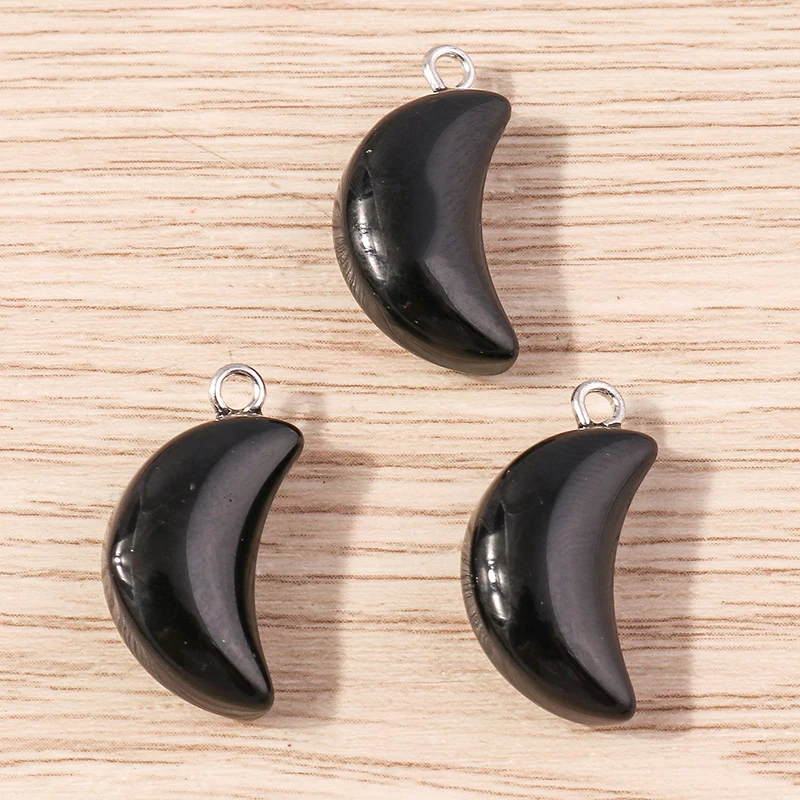 Tusember 10 Stück Klare Mond-Geburtsstein-Anhänger Roter Achat Rosenquarz Charms für Schmuckherstellung DIY Halsketten Armbänder Bastelzubehör – Detail 3