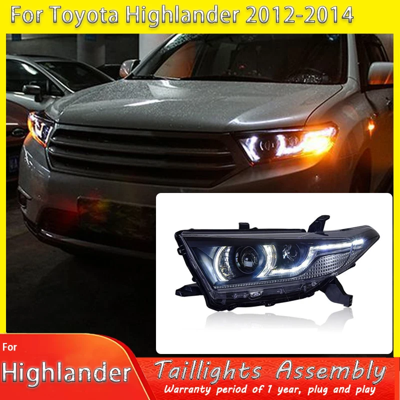 

Фары светодиодный указатель поворота дальний свет ангельский глаз линза проектора ближний свет автозапчасти для Toyota Highlander 2012-2014