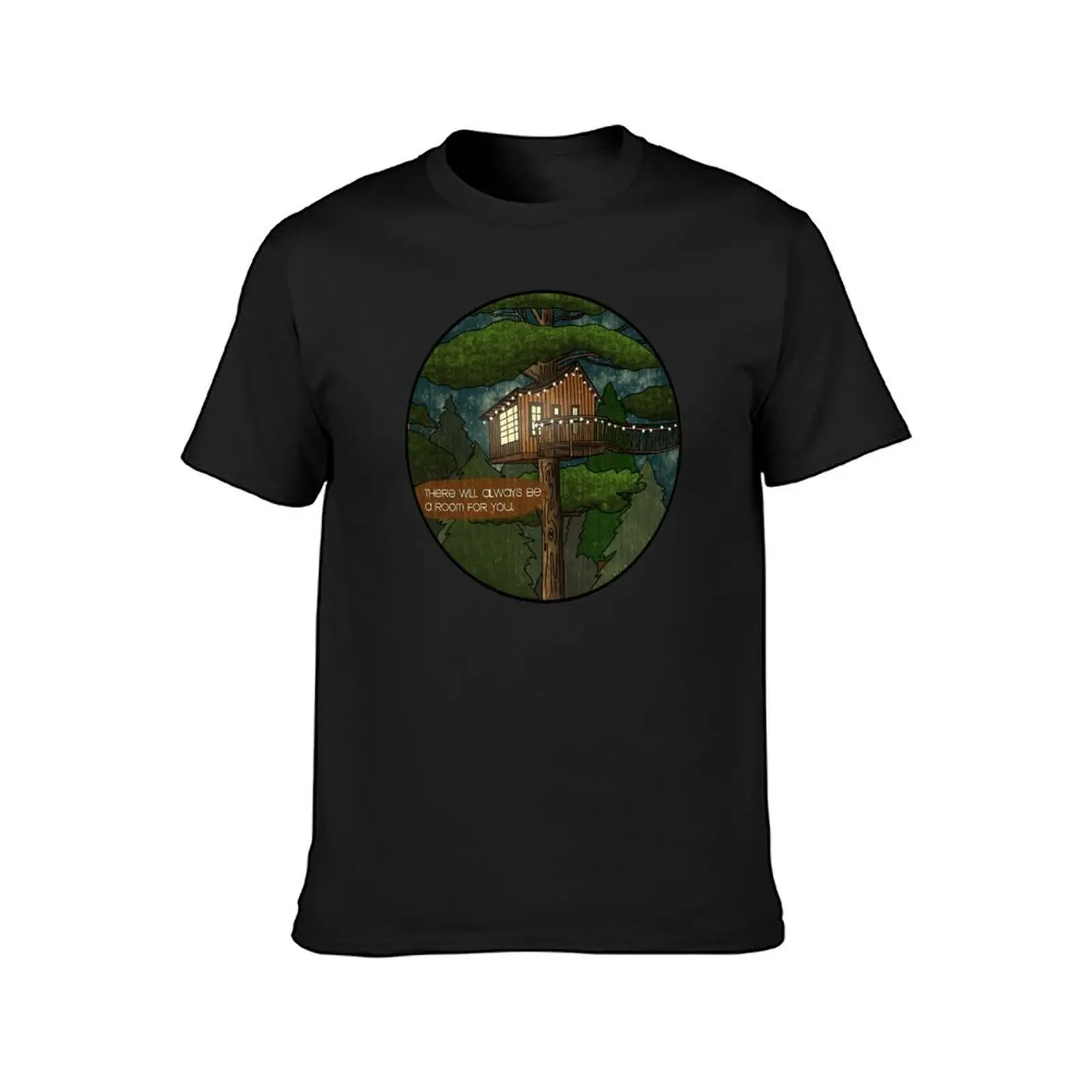 House in the Trees (with text) T-Shirt shirts graphic tees quick-drying fitted t shirts for men