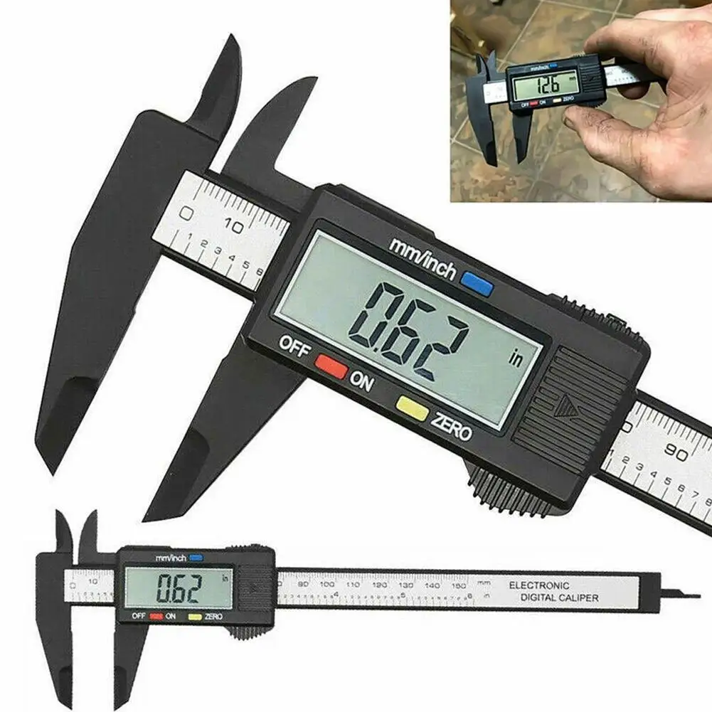 Calibrador Digital Vernier con pantalla LCD, herramienta de medición de precisión, calibrador de diámetro interior exterior para joyería y coleccionables