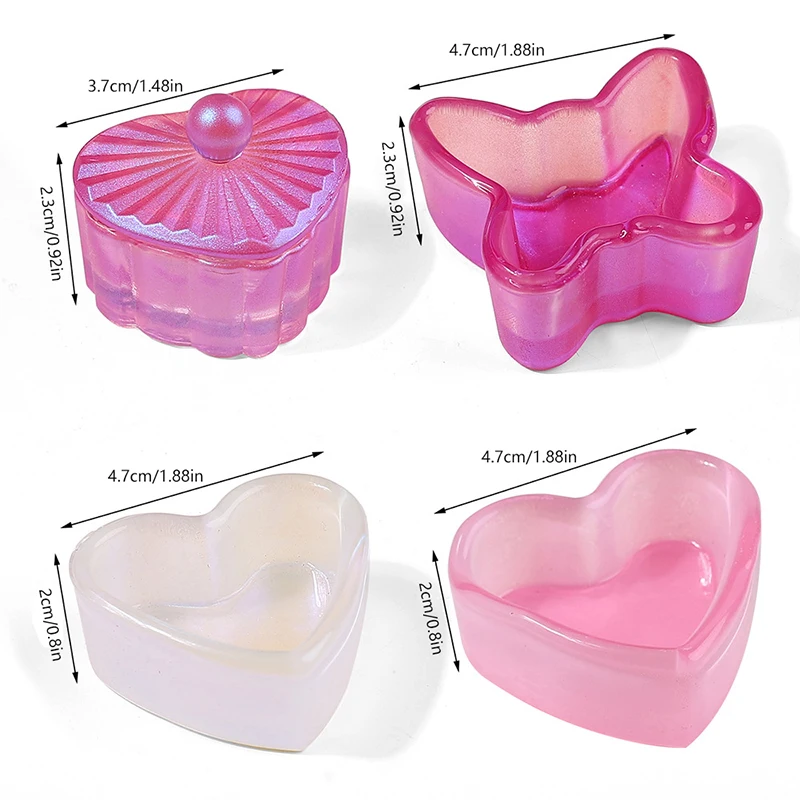 1pcs Crystal Glass Dish Acrylic Powder Liquid Holder Container Heart Shape Nail Lid Cup Bowl Manicure Accessories