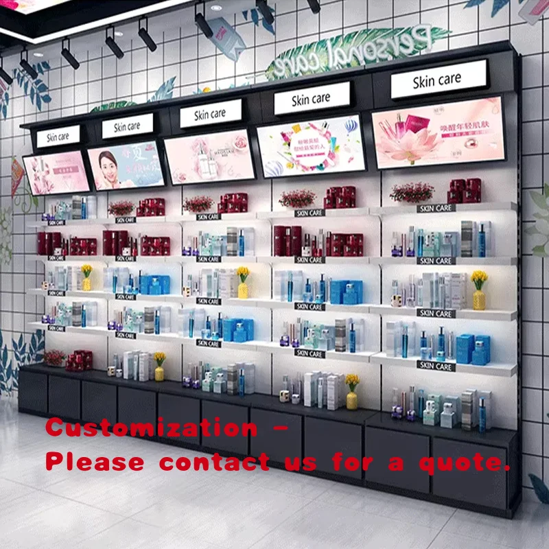 

Стеллажи для супермаркетов, витрины для косметики и товаров для салонов красоты, металлические и деревянные витрины для бутиков, стеллажи для магазинов по уходу за кожей.