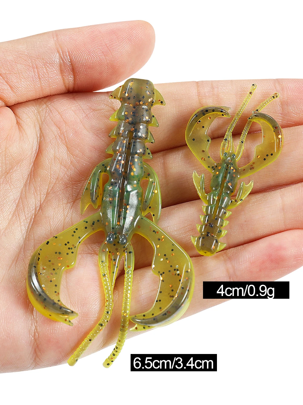 Spinpoler Schwimmender Krapfen-Softköder, wendige Gummigarnelen, leicht gesalzener Kunstköder, 4 cm, 6,5 cm, Angelzubehör für Süß- und Salzwasser – Detail 3
